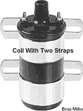Ignition coil with two straps for better support